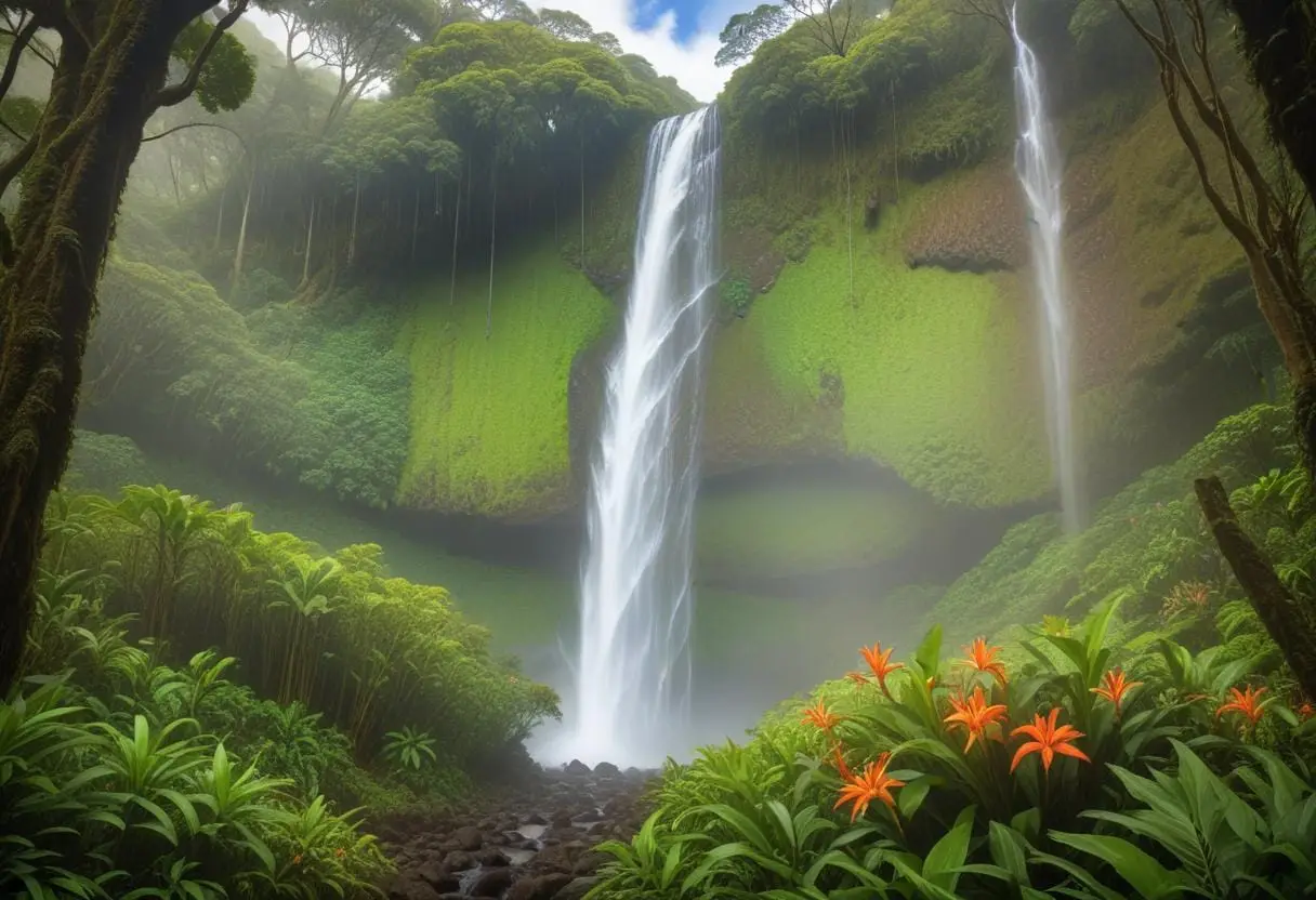 Vattenfall i Honolulu illustration