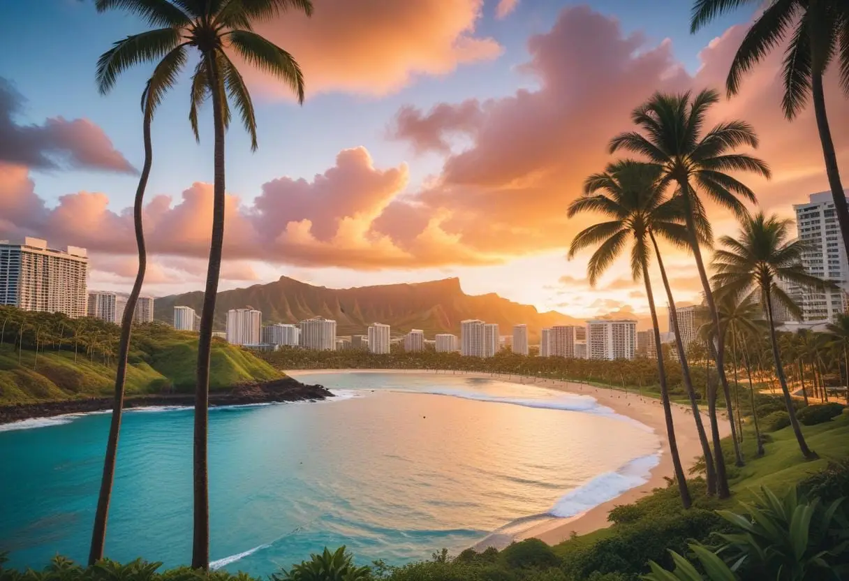 Digitala nomader och coworking i soliga Honolulu illustration